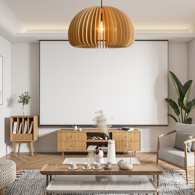 1 Luce a sospensione lampadario leggero con luce in legno di legno semplice moderno luce appesa al coperto