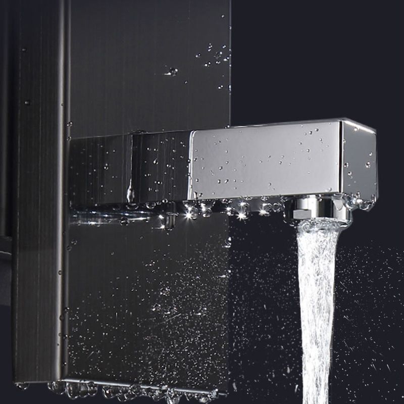 Contemporary Shower System Slide Bar Dual Shower Head Thermostatic Wall Mounted Shower Set