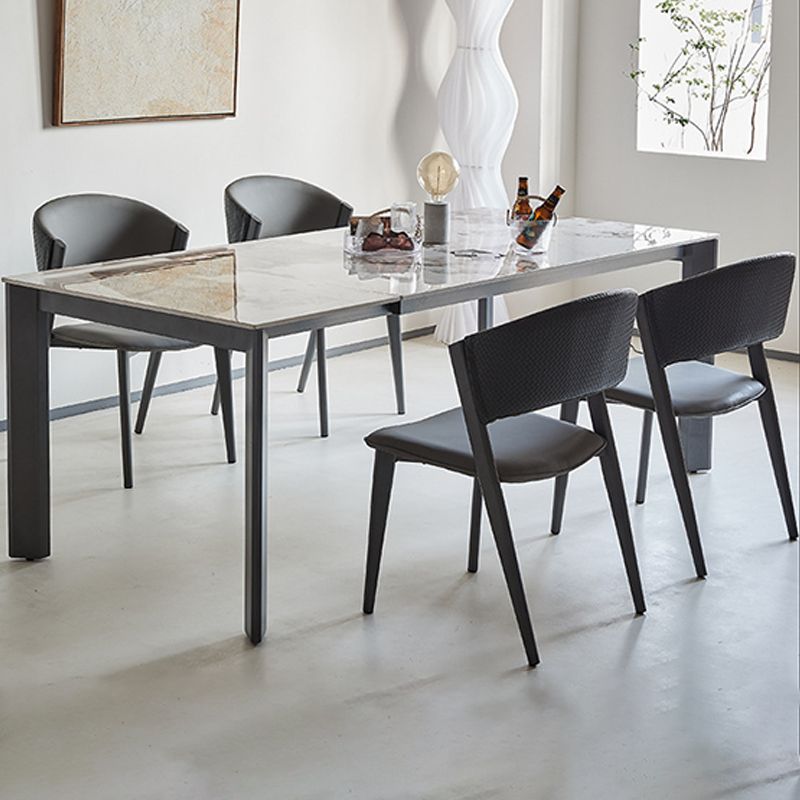 Modern Style Side Chair Open Back Metal Dining Room Chair for Kitchen