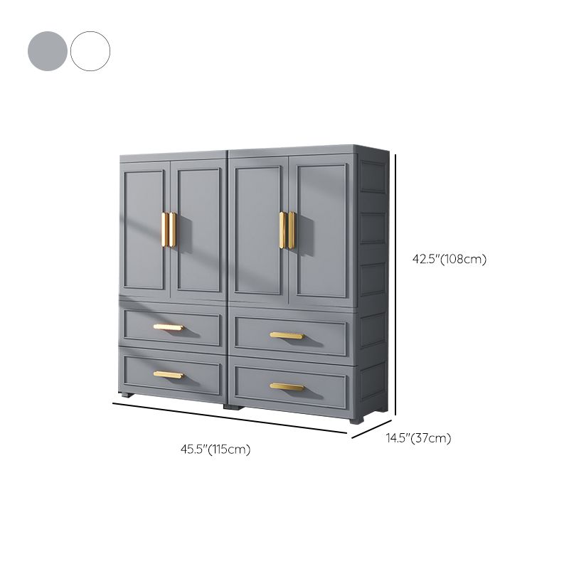 Hinged Wardrobe Cabinet Modern Plastic Storage Cabinet for Home