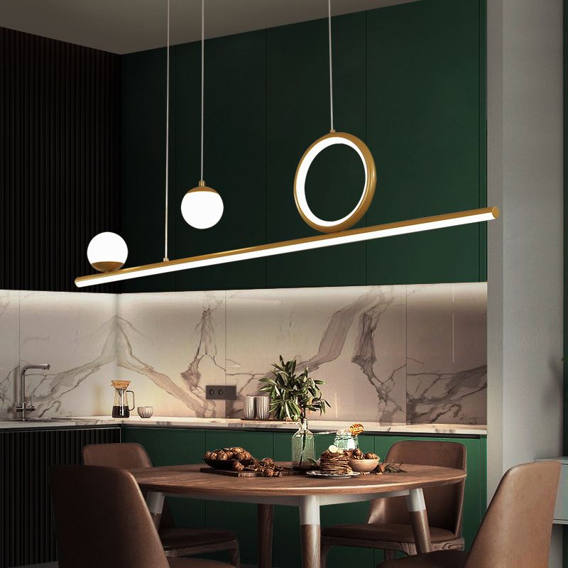 Nordic Metal Island Light Gold Geométrico 4 Lights Island Colgante para comedor