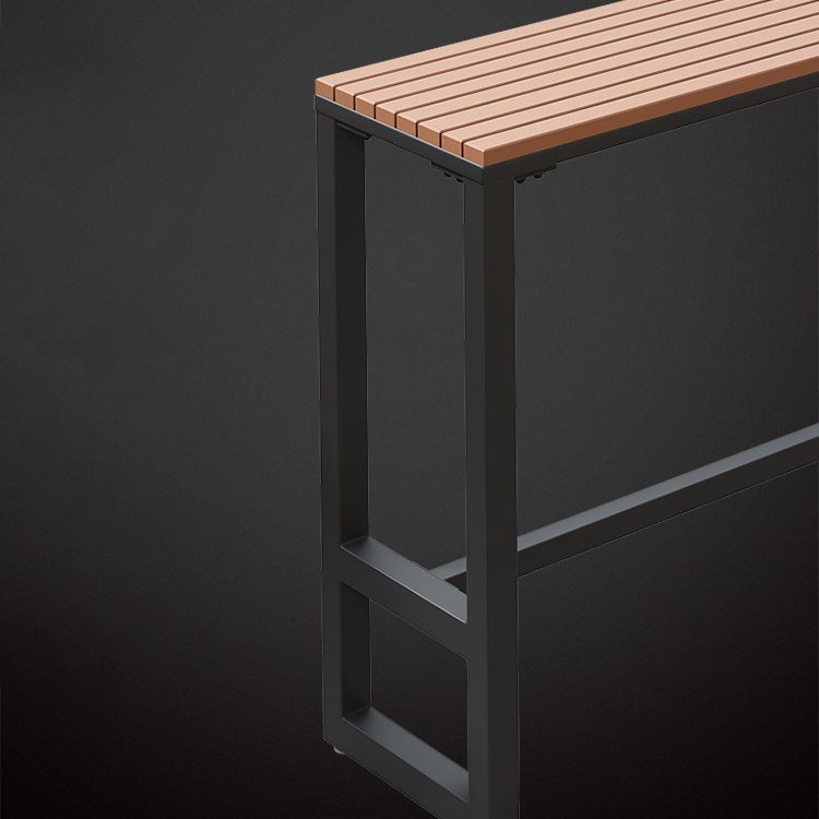 Modern 1/5 Pieces Bar Table Set Rectangle Plastic Wood Counter Table for Courtyard