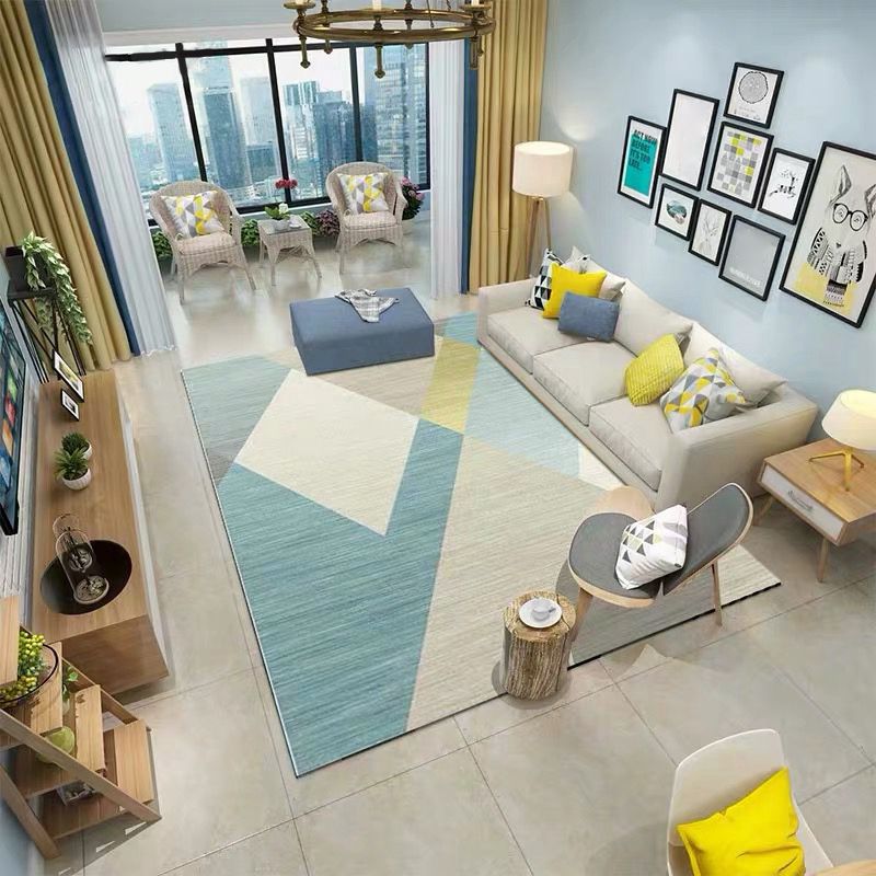 Casual Western Rug Multicolor Geo Printed Area Carpet Non-Slip Backing Machine Washable Rug for Living Room