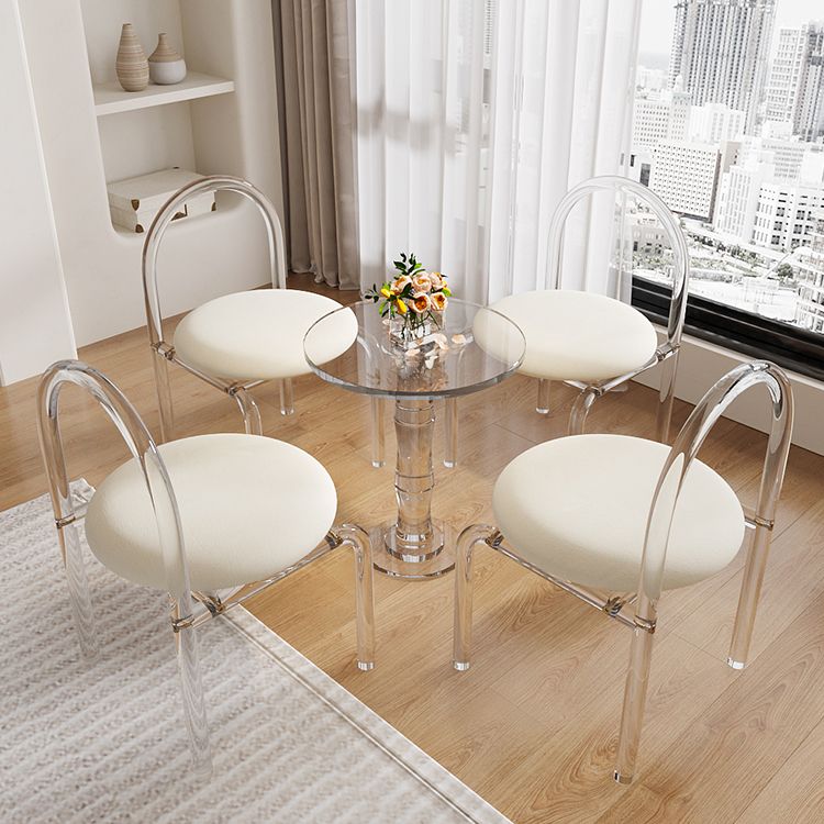 Modern Round Shape Courtyard Table Plastic Waterproof Outdoor Table