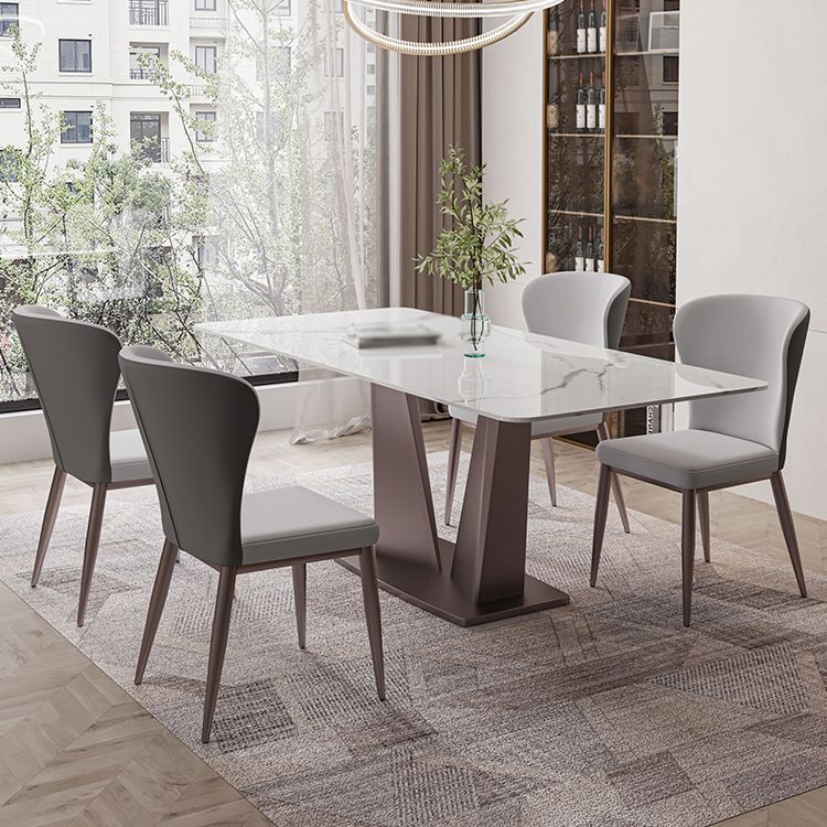 Modern Style Rectangle Sintered Stone Dining Table Set 1/4/5/7 Pieces Dining Set