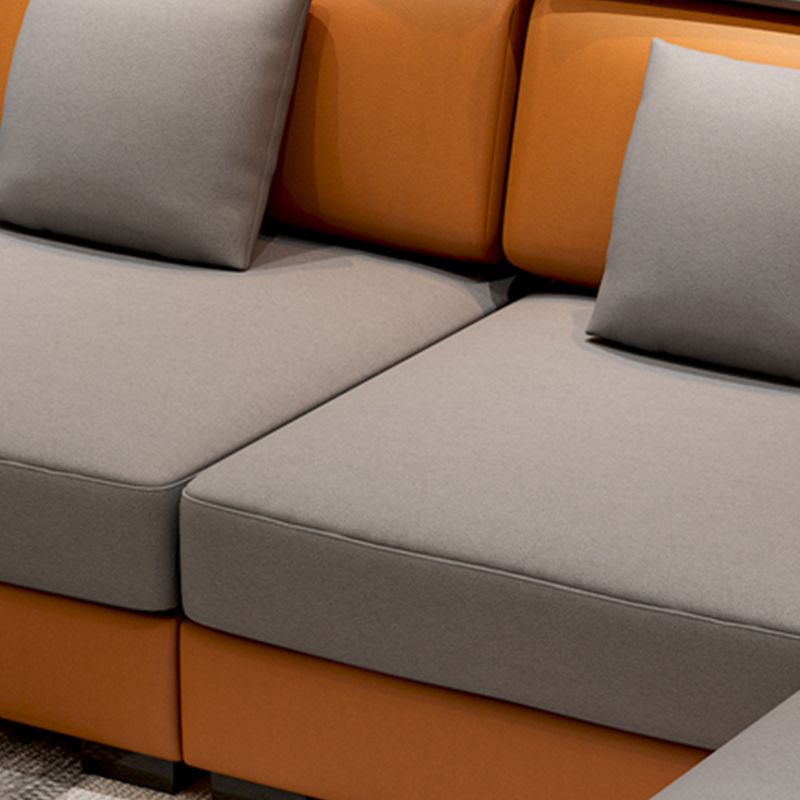 35.4"H Modern Faux Leather Flared Arm Sofa & Chaise for Living Room