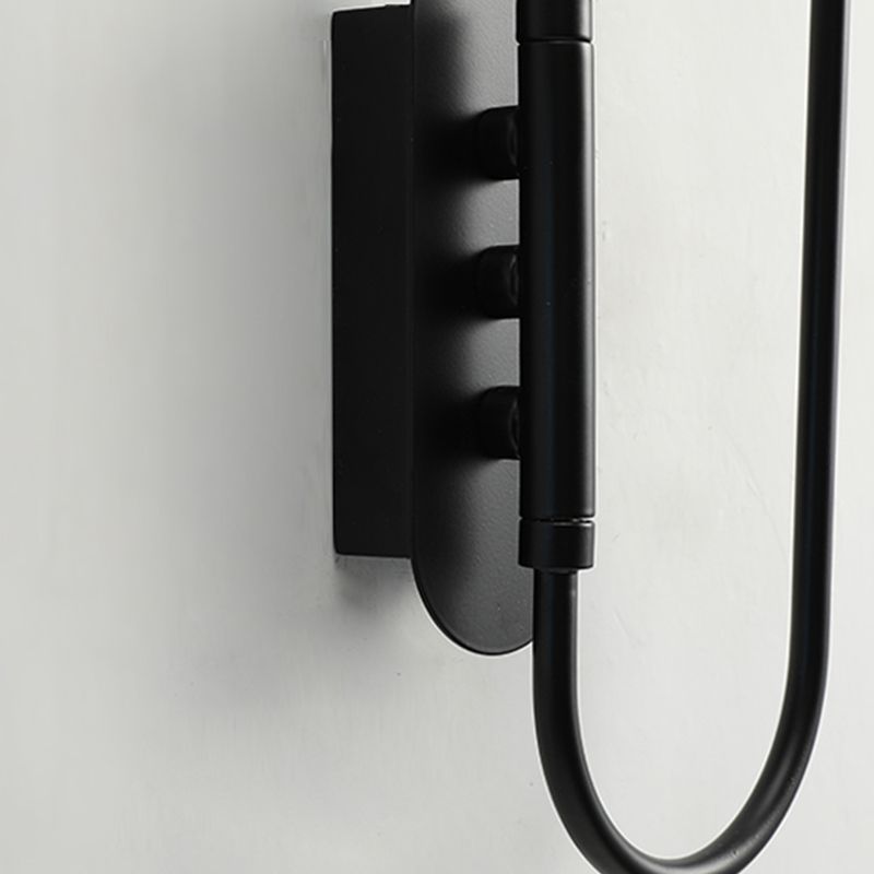 Black Metal Shade Wall Light Nordic 2 Lights Adjustable Wall Sconce for Living Room