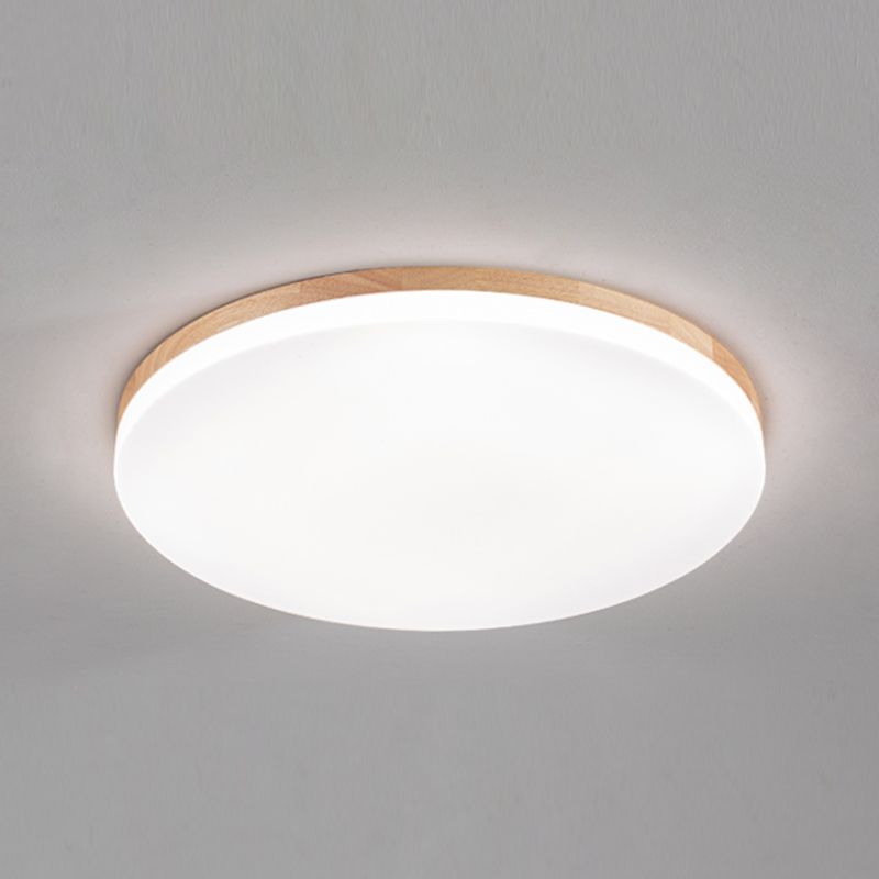 Wooden Flush Mounted Ceiling Lights LED Flush Mount Light with Acrylic Shade