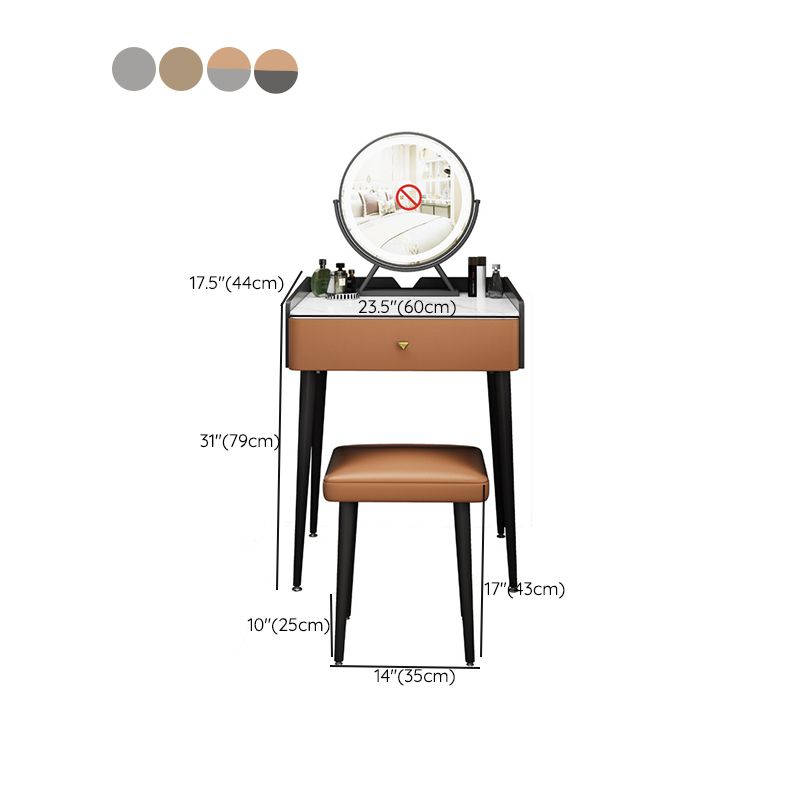 17.32" Wide Vanity Set Contemporary Dressing Table with Drawer