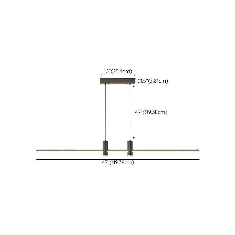 Simplicity Linear Metal Ceiling Pendant Light for Dining Room