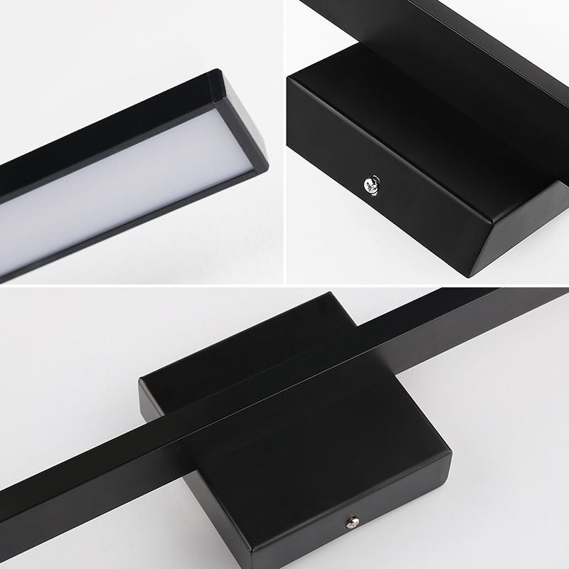 1-licht lineaire wandwandeling moderne eenvoudige stijl spiegelmuurverlichting in zwart