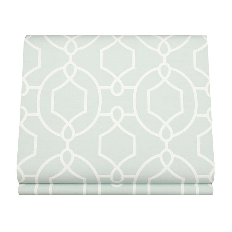 Symmetric Geometry Wallpaper Roll Modern Style Paper Printed Wall Decor in Mint Green