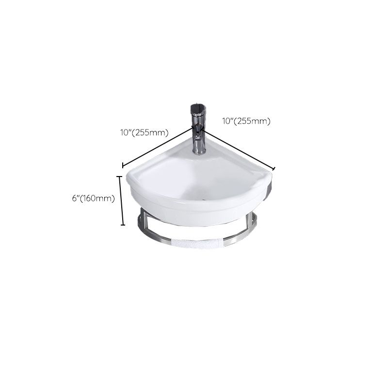 Contemporary Bathroom Sink with Pop-Up Drain Resin Specialty Wall Mount Bathroom Sink