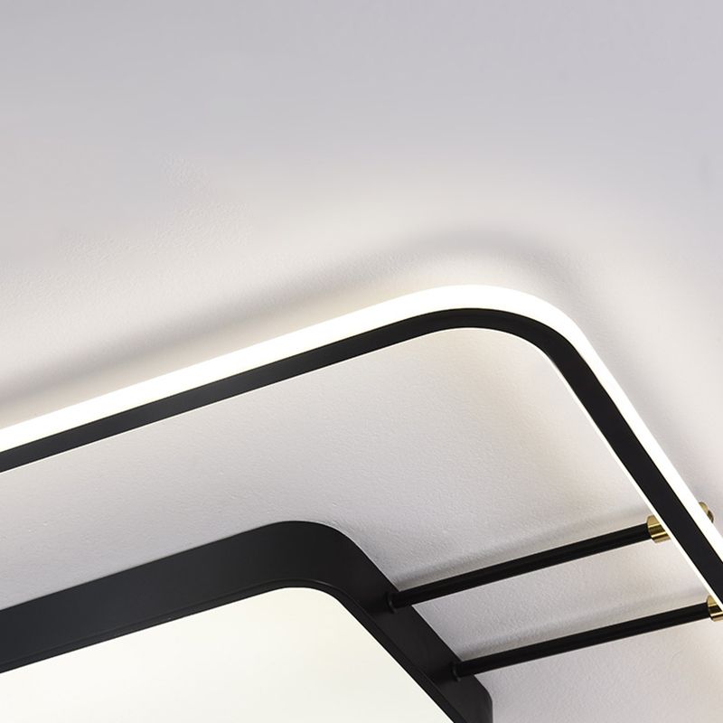 Moderne rechteckige LED-Unterputzleuchte aus Metall für das Wohnzimmer mit Acrylschirm