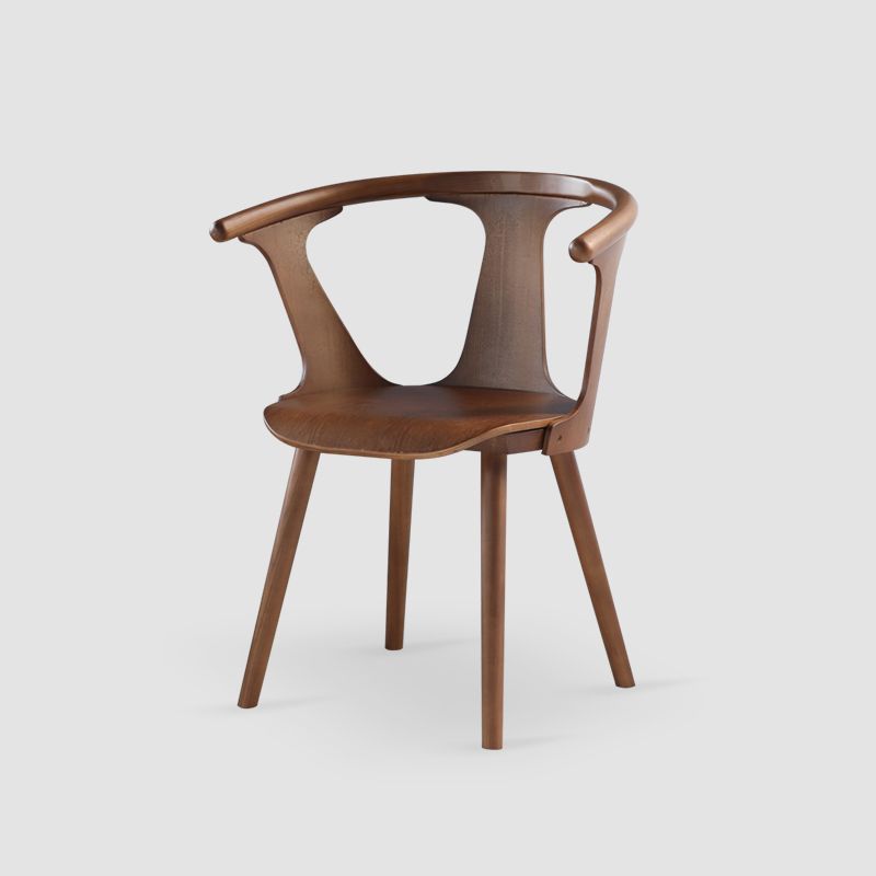 Solid Wood Side Chair Fixed Back Lounge Chair for Living Room