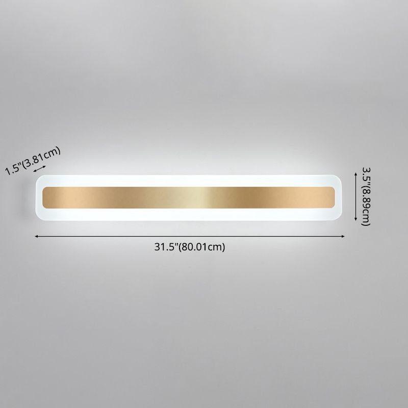 Acconde da parete da parete lineare a 1 luce moderna moderna illuminazione da parete specchio in stile semplice in oro