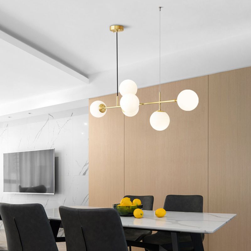 Modern Style Ball Shape Island Pendants Glass Pendant Lights for Living Room