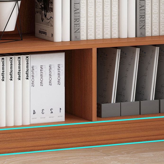 Modern Style Bookshelf Closed Back Wood Bookcase for Home Use