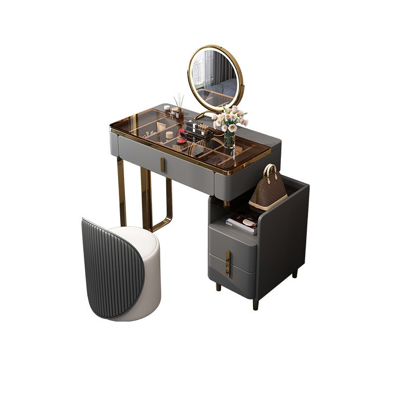 Glam 23.6" H Make-up Vanity Bedroom Glass Vanity Dressing Table