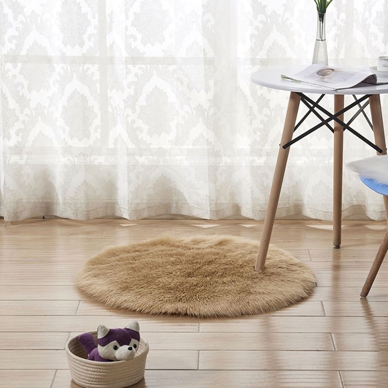Relaxing Nordic Rug Multi-Color Plain Carpet Easy Care Shaggy Rug for Girls Bedroom