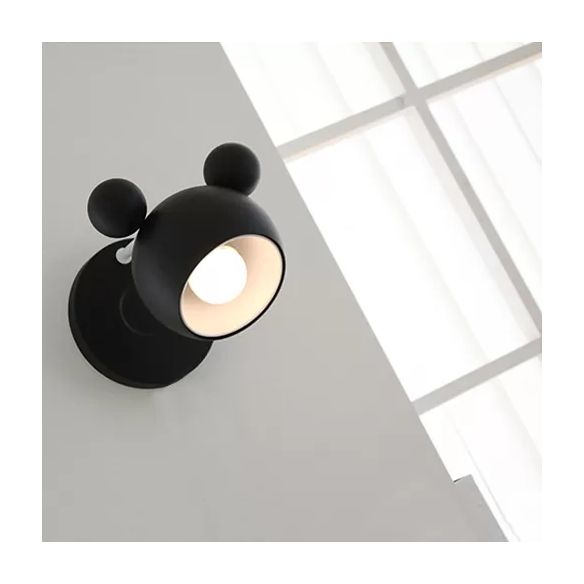 Macaron Mouse Wall Light with Pull Chain 1 Head Metal Sconce Light for Study Room
