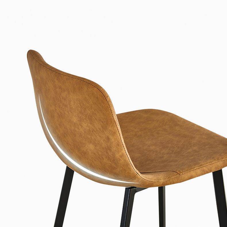 Industrial Bucket Counter Stool Leather Footrest Counter Bar Stool for Cafe