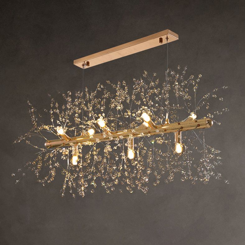 Contemporary Creative Crystal Island Light Fixture for Drawing Room Bedroom