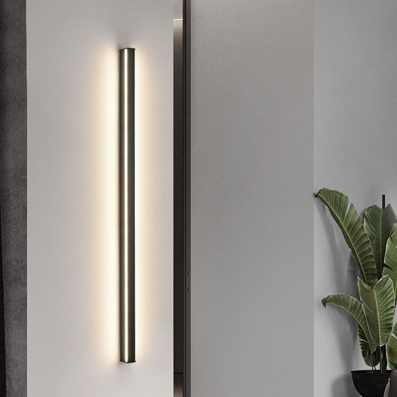 Linearer Wandleuchte moderne Metall 1 Lichtwand montieren Licht in Schwarz