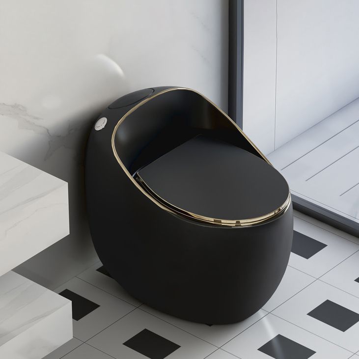 Modern Seat Included One Piece Toilet Round Floor Mounted Toilet Bowl for Washroom