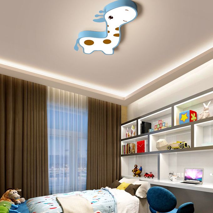 Giraff Flush Mount Ceiling Light Fixture Cartoon Acrylic Ceiling Mount Chandelier for Children Room