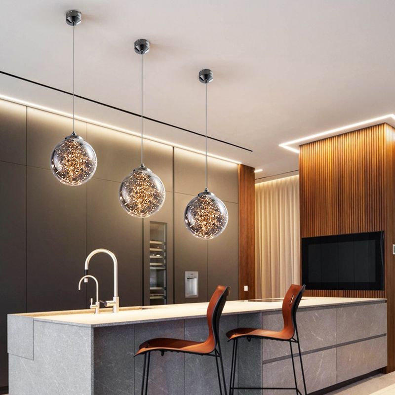 Glass Starry Ceiling Pendant Light Minimalist Style LED Pendant Lighting Fixture