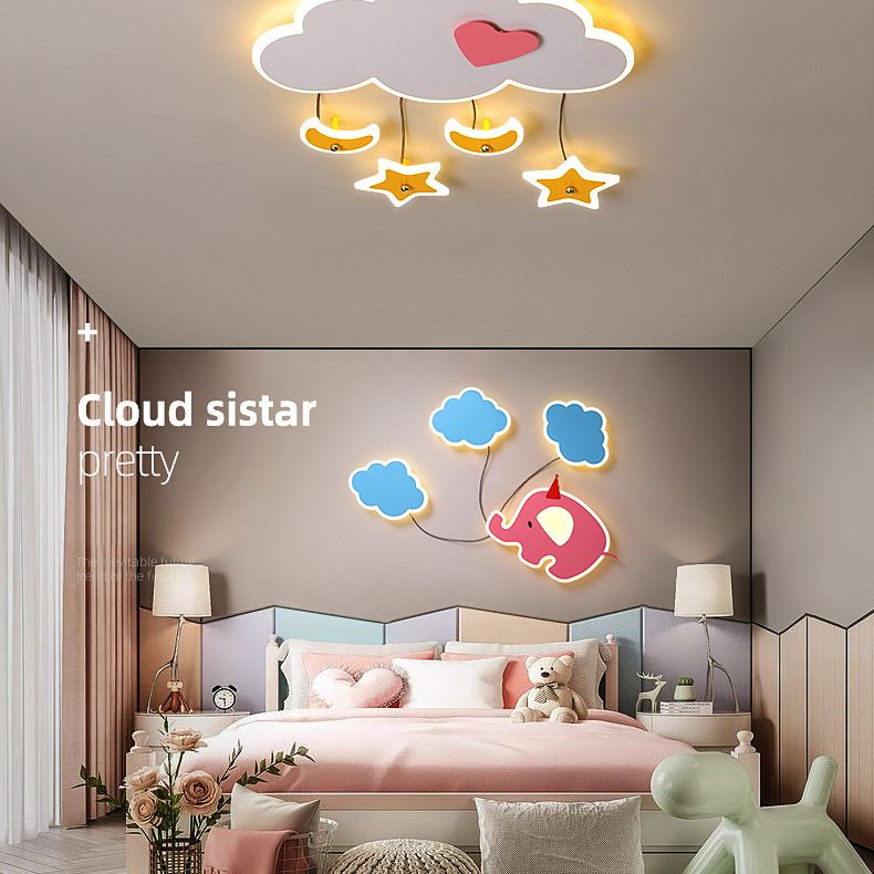 Novelty Cartoon Flush Mount LED Light Kids Style Metal Bedroom Ceiling Light Fixture