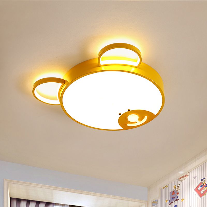 LED-Unterputzlampe mit goldenem Bärenkopf, Cartoon-Acryl-Unterputz-Deckenleuchte