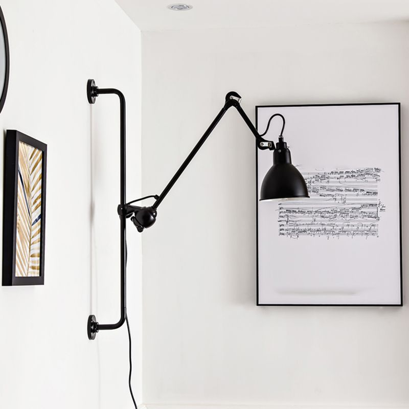 Modern Metal Wall Sconce Linear Shape Reading Wall Light with Aluminum Shade for Bedroom