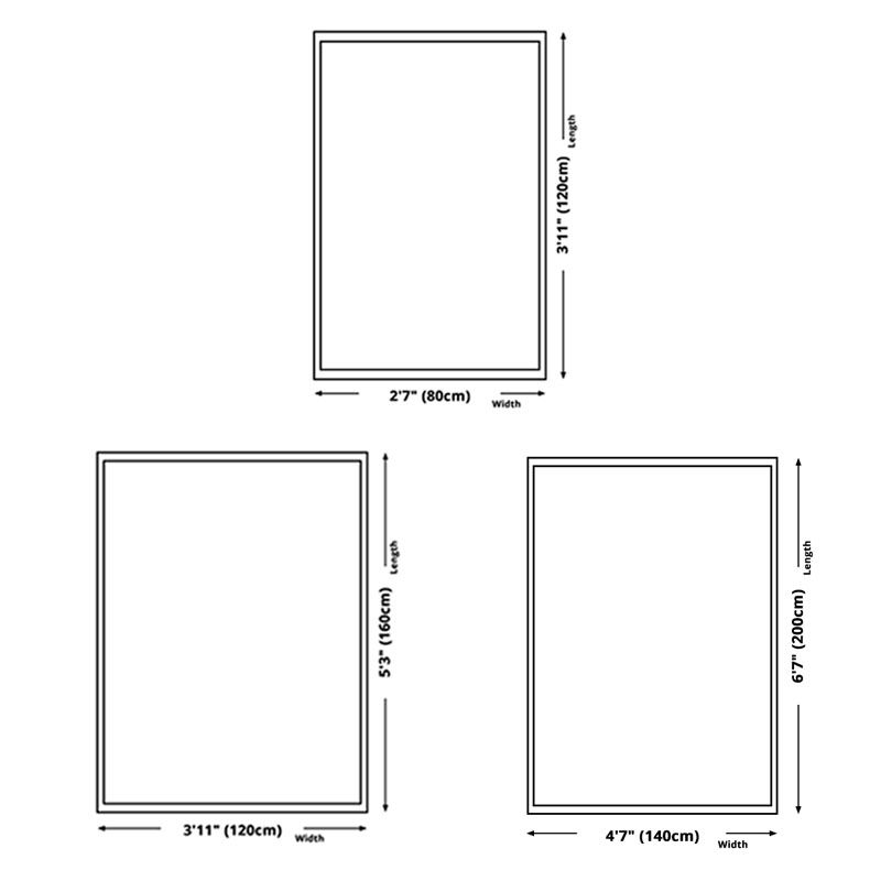 Modern Living Room Area Carpet Color Block Polyester Area Rug Non-Slip Rug