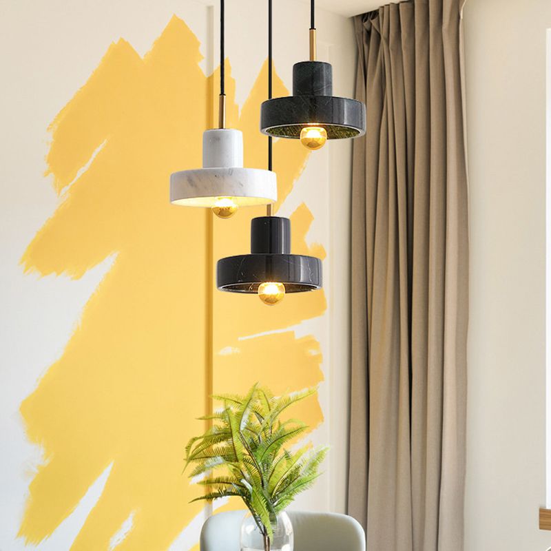 Nordic Style Circle Pendant Lighting Fixture Stone Living Room Suspension Pendant