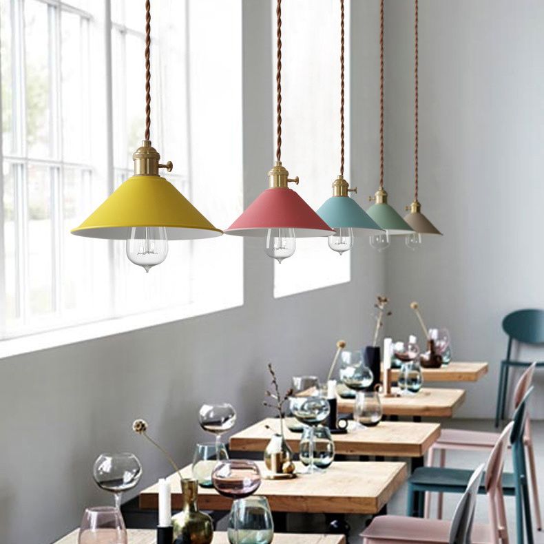 Cône suspendu pendant lumière simplicité metal metal suspendu luminaire pour restaurant