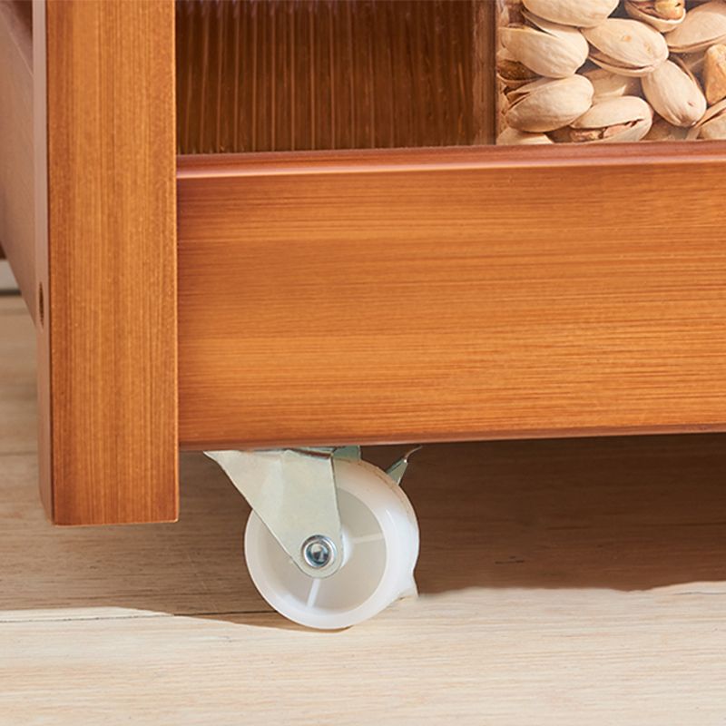 11" Wide Contemporary Cocktail Table Storage Rectangle Coffee Table with Casters