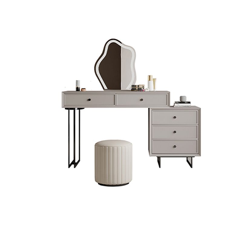 Standing Grey Makeup Vanity Desk Bedroom Vanity Dressing Table Set