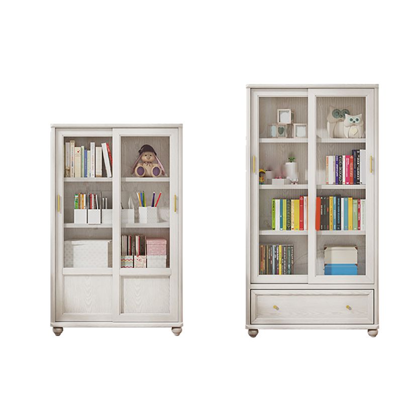 Glam Style Closed Back Bookshelf Standard Wooden Bookcase for Study Room