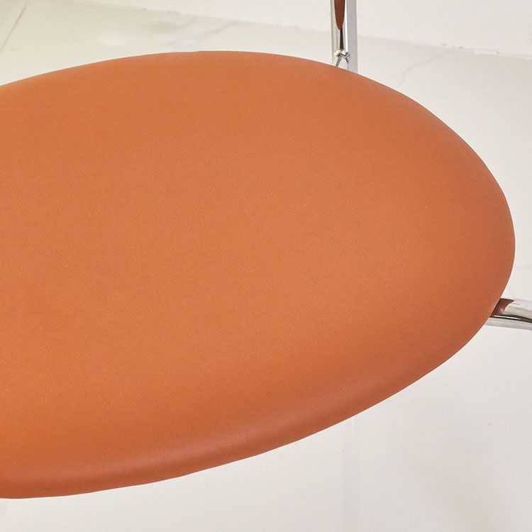 Silla sin brazos de comedor de metal moderno, silla lateral de comedor de cuero sintético para uso en restaurantes