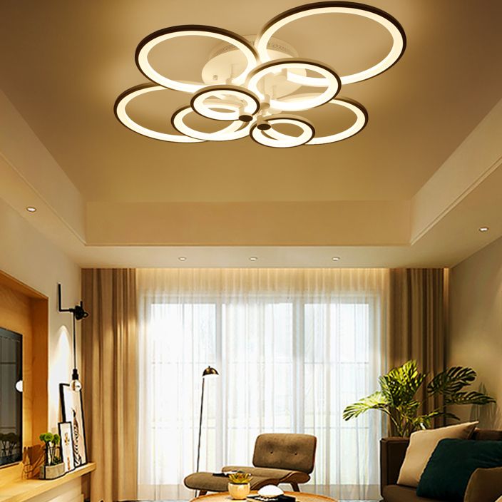 Circle Metal LED Starburst Flush Mount Modern Style Sofiling Lampada per soggiorno