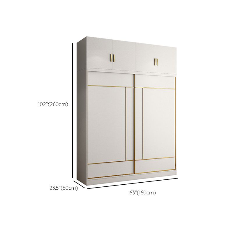 White Colour Wooden Wardrobe Cloth Rod Included Wardrobe Closet for Home