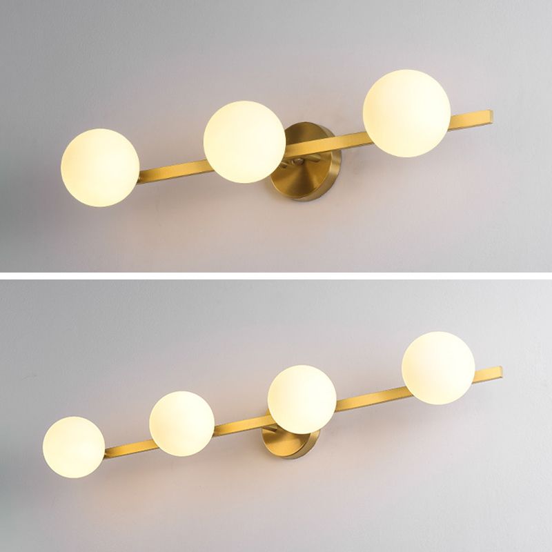 Industrial Golden Light Glass Globe Shaded Bath Vanity Lighting for Bathroom