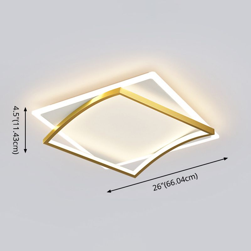 Modern Minimalist Double Geometric Flush Mount Light Metal LED Bedroom Flush Ceiling Light