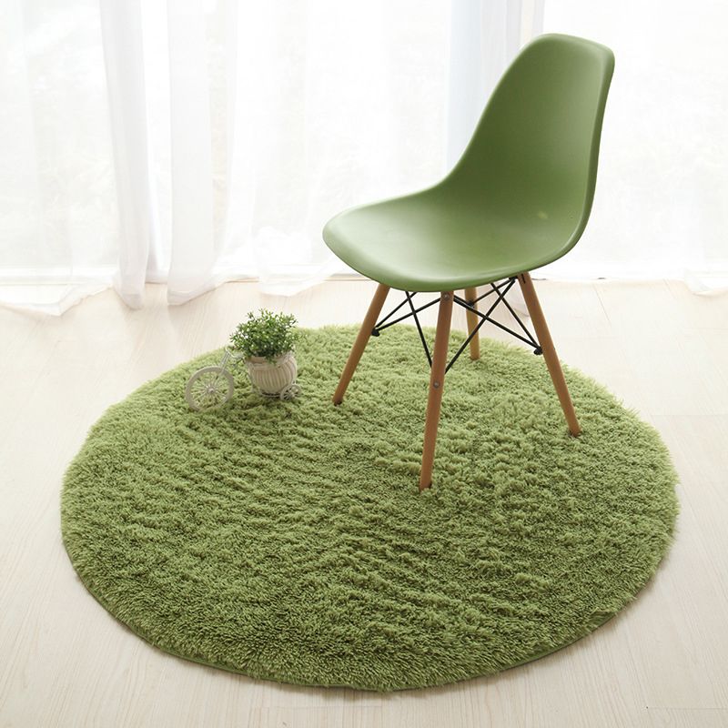 Tapis rond classique Polyster Tapis contemporain Rapis de shag d'intérieur résistant à la tache résistante pour décoration de la maison