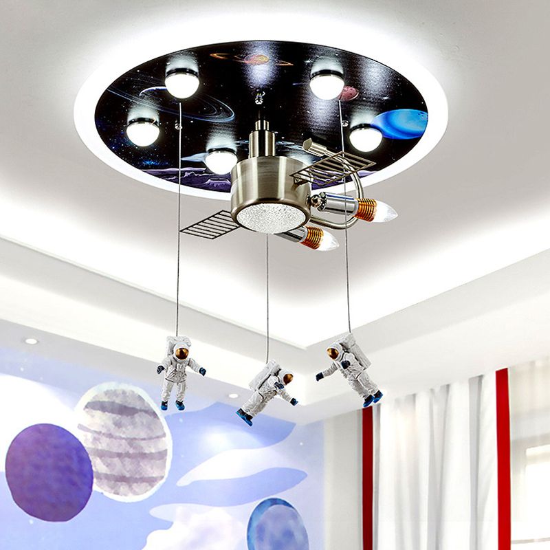 Art Deco metalen inbouwlamp Cartoon Spaceman inbouwspot voor kinderkamer