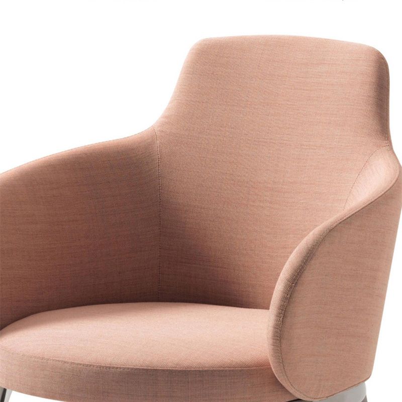 Fixed Back Round Arms Basic Four Leg with Fabric Seat Arms Included Barrel Chair