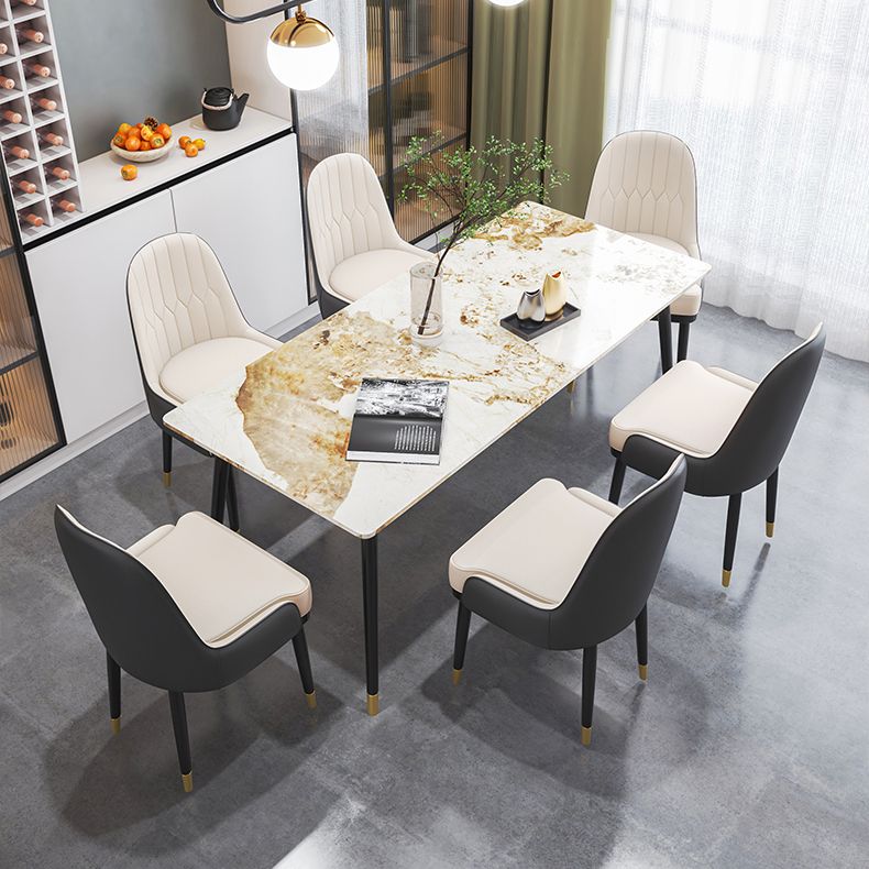 Glam Style 1/4/7 Pieces Dining Set Sintered Stone Dining Table for Home Use