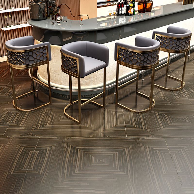 Glam Style Faux Leather Barstool Low Back Counter Bar Stool for Kitchen